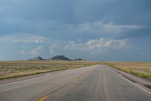 Absence Prints: Dramatic clouds over the countryside of Wyoming, United States of America, North America