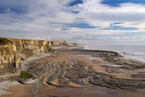Dramatic coastline of Glamorgan Heritage Coast near Dunraven Bay, South Wales