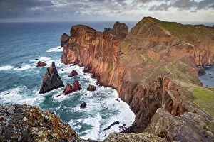 Sights Prints: Dramatic coastline and rock formations along the ocean in Madeira