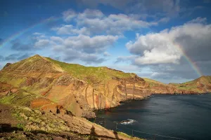 Cliffside Prints: dramatic coastline with rocks of Madeira, Portugal