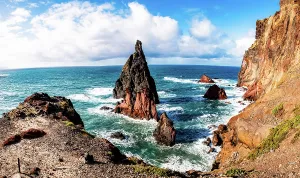 Element Prints: dramatic coastline with rocks of Madeira, Portugal