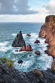 Madeira Prints: dramatic coastline with rocks of Madeira, Portugal