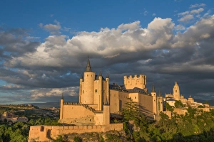 Alcazar Prints: The dramatic fairy-tail towers of the Alcazar of Segovia, Castilla y Leon, Spain, Europe