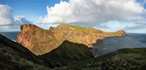 Madeira Prints: Dramatic rocks rise high above the ocean along the coastline of Madeira in Canial