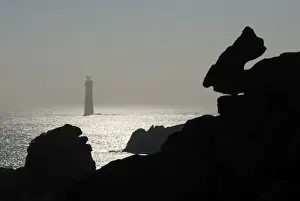 Ushant Prints: Dramatic seascape and lighthouse, Island of Ushant (Ile d Ouessant)