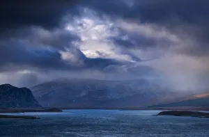 Moody Sky Prints: Dramatic Stormy Sky over Loch Eriboll, Sutherland, Scottish Highlands, Scotland