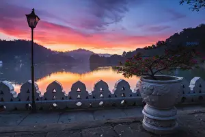 Surrounding Wall Prints: Dramatic sunrise at Kandy Lake and the Clouds Wall (Walakulu Wall)