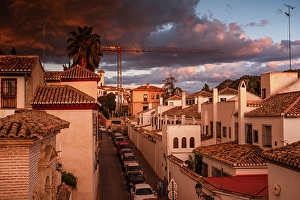 Mood Prints: Dramatic warm sunset over Santa Isabel la Real