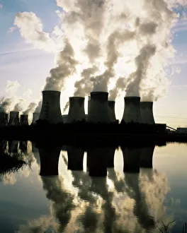 Ecology Prints: Drax Power Station, North Yorkshire, England, United Kingdom, Europe