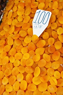 Pile Prints: Dried apricots for sale in the souks in Djemaa El Fna