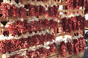 Hanging Prints: Dried red chillies, Chili Ristras, Santa Fe, New Mexico, United States of America