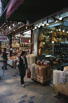 Bags Prints: Dried seafood shops, Des Voeux Road West, Western District, Hong Kong Island