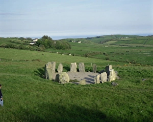 County Cork Prints: Drombeg Stone Circle, near Glandore, County Cork, Munster, Republic of Ireland, Europe