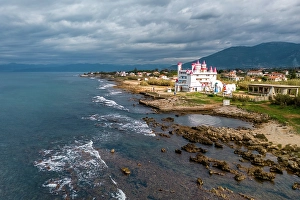 Enchanting Prints: Drone aerial view of abandoned Fairytale Castle