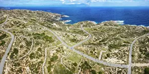 Hilly Prints: Drone aerial view of Kriaritsi project area with abandoned roads in the south of Greece