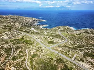 Visibility Prints: Drone aerial view of Kriaritsi project area with abandoned roads in the south of Greece