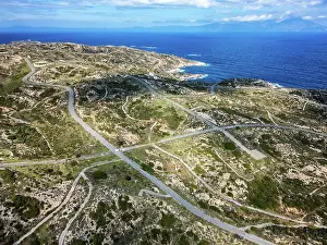 Human Prints: Drone aerial view of Kriaritsi project area with abandoned roads in the south of Greece