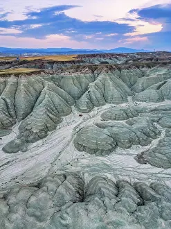 Drone Prints: Drone view of colorful mountains during sunset in Ankara