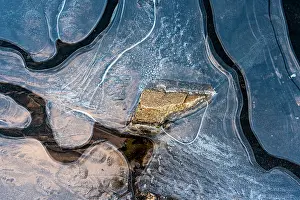 Crystal Prints: Drone view shows ice formations in Lofoten Islands