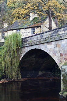 Knaresborough Prints: The Dropping Well Inn in autumn