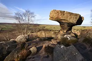 Summerbridge Prints: The Druids Writing Desk at Brimham Rocks near Summerbridge in Nidderdale