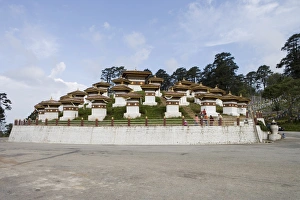 Paro Prints: Druk Wangyal Chortens, on the road between Paro and Punakha, Bhutan, Asia