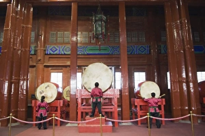 Musical Instrument Prints: Drummers inside The Drum Tower