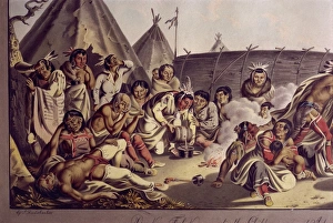 Drunken frolic amongst the Chippewas and Assinneboins, by Rindisbacher