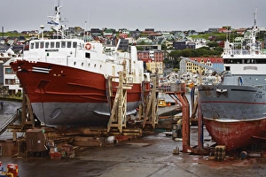Repairing Prints: Dry dock, Port of Torshavn, Faroe Islands, Kingdom of Denmark, Europe