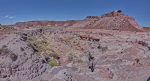 Mesa Prints: A dry waterfall in Crystal Creek below Crystal Mesa west of Hamilili Point in Petrified Forest National Park