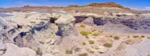 Bentonite Prints: A dry waterfall made of purple bentonite in the Flat Tops of Petrified Forest National