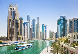 Downtown Prints: Dubai Marina skyline and harbour, Dubai City, United Arab Emirates, Middle East