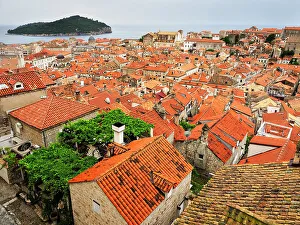 City Walls Prints: Dubrovnik from the City Walls, UNESCO World Heritage Site, Dubrovnik, Croatia, Europe