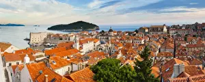 City Walls Prints: Dubrovnik Old Town and Lokrum Island from Dubrovnik City walls