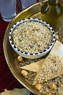 Images Dated 18th November 2009: Dukkah (dokka), dry mixture of chopped nuts, seeds and arabic spices and flavors