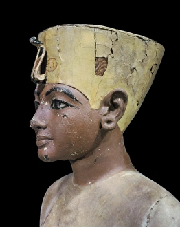 Effigy Prints: Dummy head of the young king, made from stuccoed and painted wood