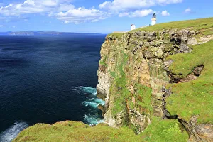 Nature Preserve Prints: Dunnet Head and lighthouse, Caithness, Highlands, Scotland, United Kingdom, Europe