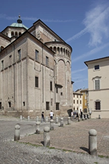 Cobble Stones Prints: Duomo (Cathedral), Piazza S. Giovanni, Parma, Emilia Romagna, Italy, Europe