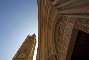 Images Dated 13th May 2008: The Duomos Bell Tower and the Baptistry, Parma, Emilia Romagna, Italy, Europe