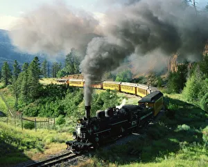 Colorado Prints: Durango and Silverton vintage steam engine, Hermosa, Colorado, United States of America