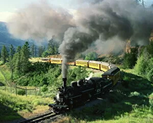 Images Dated 8th April 2008: Durango and Silverton vintage steam engine, Hermosa, Colorado, United States of America