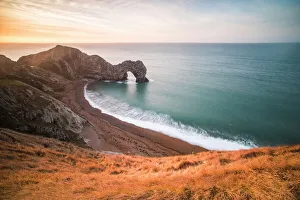 Cove Prints: Durdle Door at sunrise, Lulworth Cove, Jurassic Coast, UNESCO World Heritage Site
