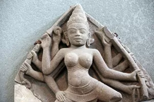 Closeup View Gallery: Durga statue from the 10th century, Museum of Cham Sculpture, Danang, Vietnam, Indochina