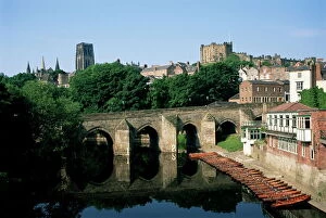 Images Dated 29th July 2008: Durham centre and Elvet Bridge, Durham, County Durham, England, United Kingdom, Europe