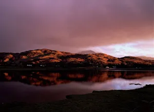 Dusk over Glenelg village with last rays of sun on Dusk over Glenelg village with last rays of sun on