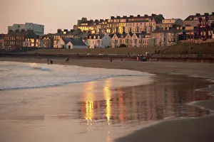 Ulster Prints: Dusk light on the beach at Portrush