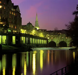Night Time Prints: Dusk over the Pulteney Bridge and River Avon