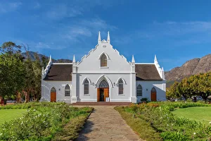Landscape Design Prints: Dutch Reformed Church, Franschhoek, Western Cape, South Africa, Africa