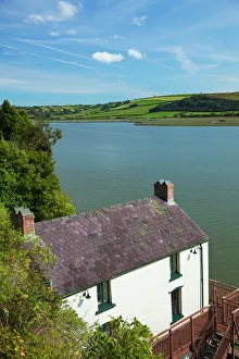 Cottage Prints: Dylan Thomas Boathouse, Laugharne, Carmarthenshire, Wales, United Kingdom, Europe