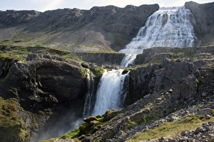 West Fjords Prints: Dynjandi (Fjallfoss) waterfall, West Fjords, Iceland, Polar Regions